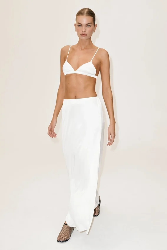Silk Blend Radiance Bra - White