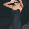 Silk Blend Radiance Dress - Black
