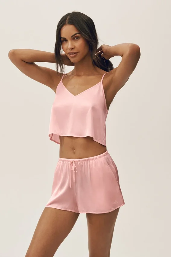 Silk Blend Radiance Tank - Sundrenched Pink