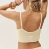 Silk Cashmere Cropped Heat Wave Tank - Sandy Beige