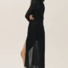 Silk Cashmere Heatwave Long Cardigan - Black
