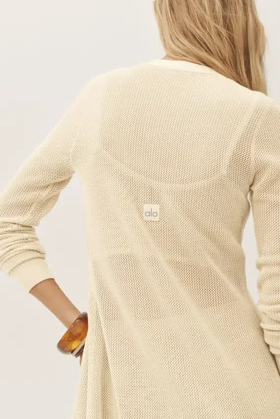 Silk Cashmere Heatwave Long Cardigan - Sandy Beige