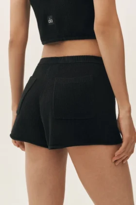 Silk Cashmere Mid-Rise Heatwave Short – Black