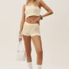 Silk Cashmere Mid-Rise Heatwave Short - Sandy Beige