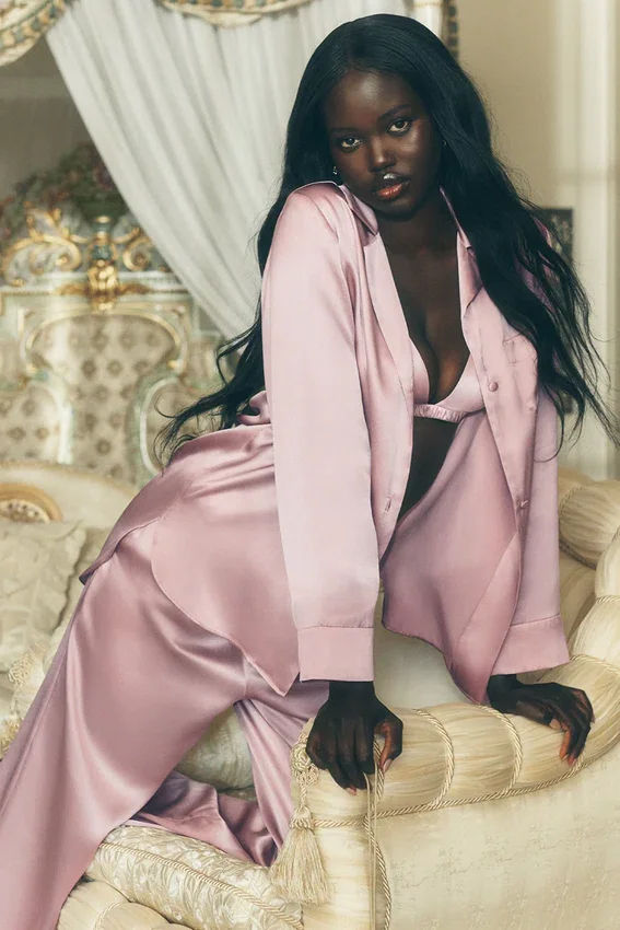 Silk Luminous Button up - Pink Champagne