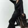 Silk Luminous Pant (Long) - Black