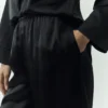 Silk Luminous Pant (Long) - Black