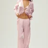 Silk Luminous Pant (Long) - Pink Champagne