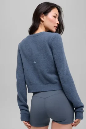 Snuggle up Sweater Cropped Cardigan – Bluestone