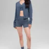 Snuggle up Sweater Cropped Cardigan - Bluestone