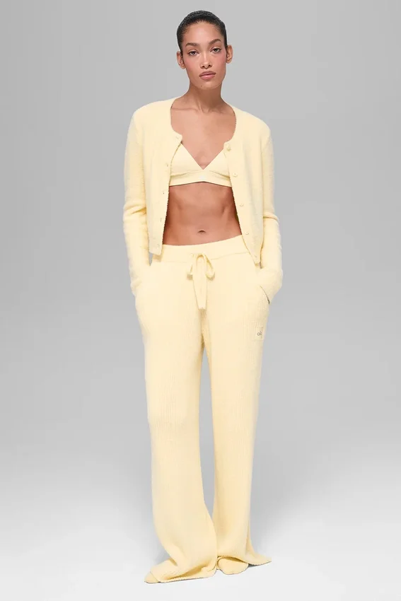 Snuggle up Sweater Cropped Cardigan - Candlelight Yellow
