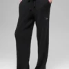 Snuggle up Sweater High-Waist Wide Leg Pant - Black