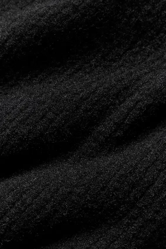 Snuggle up Sweater High-Waist Wide Leg Pant - Black