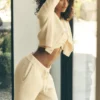 Snuggle up Sweater High-Waist Wide Leg Pant - Candlelight Yellow