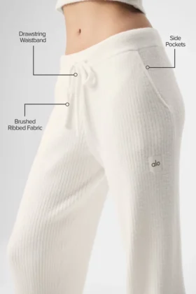 Snuggle up Sweater High-Waist Wide Leg Pant – Ivory