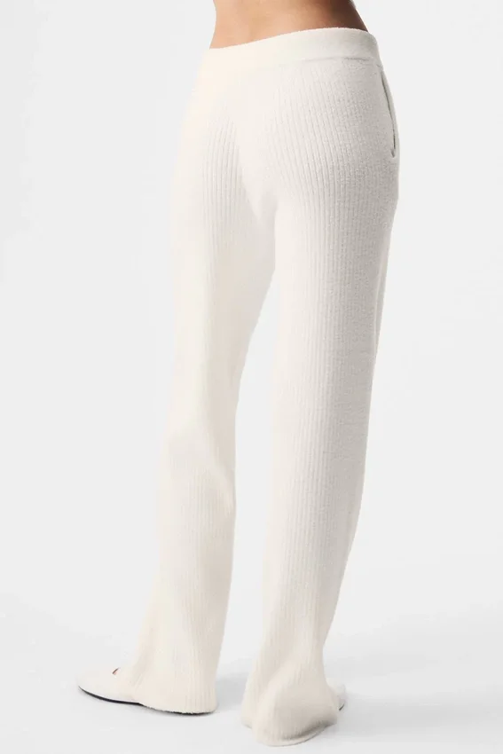 Snuggle up Sweater High-Waist Wide Leg Pant - Ivory