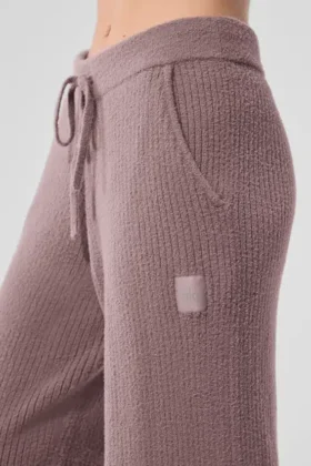 Snuggle up Sweater High-Waist Wide Leg Pant – Mushroom