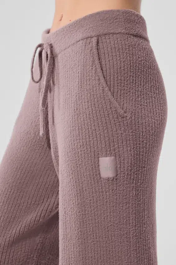 Snuggle up Sweater High-Waist Wide Leg Pant - Mushroom