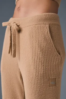 Snuggle up Sweater High-Waist Wide Leg Pant – Toasted Almond