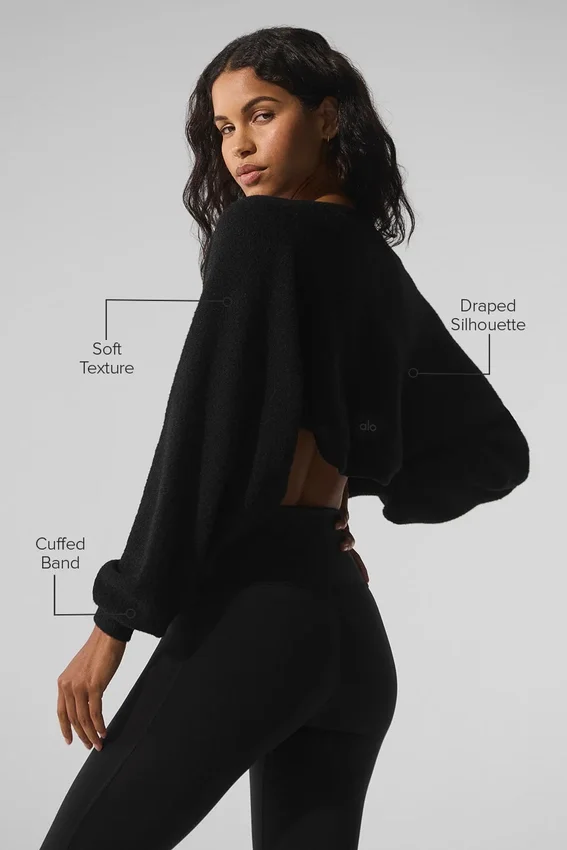 Snuggle up Sweater Shawl - Black