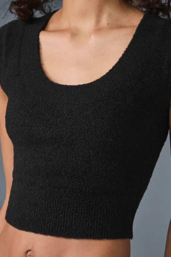 Snuggle up Sweater Short Sleeve - Black