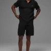 Sports Club Sweater Knit Polo - Black