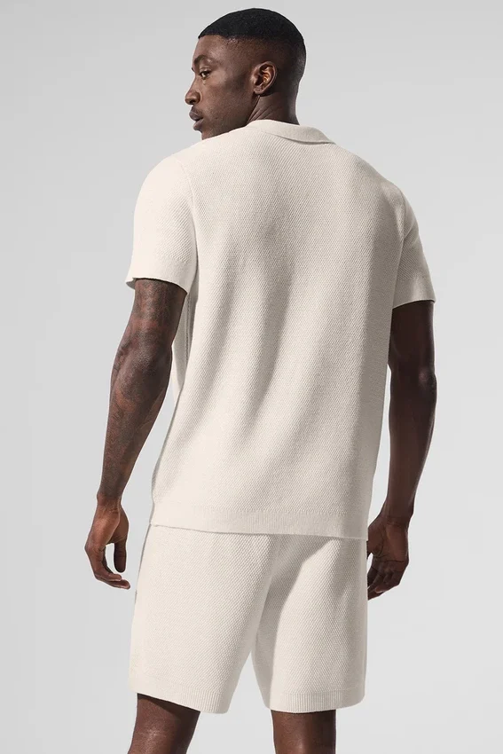 Sports Club Sweater Knit Polo - Ivory