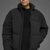 Stretch Woven Street Puffer - Black