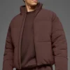 Stretch Woven Street Puffer - Brownstone
