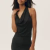 Summer Soiree Halter Mini Dress - Black