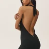 Summer Soiree Halter Mini Dress - Black