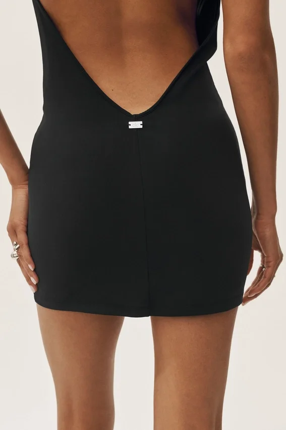 Summer Soiree Halter Mini Dress - Black