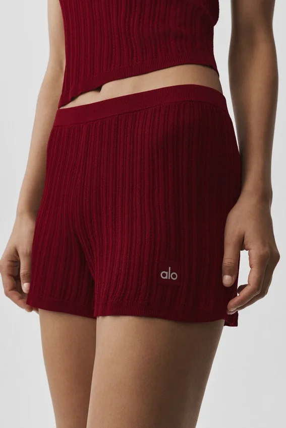 Sweater High-Waist Sunlit Short - Summer Romance Red