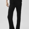 Sweater High-Waist Sunlit Straight Leg Pant - Black
