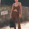 Sweater High-Waist Sunlit Straight Leg Pant - Sun Kissed Brown