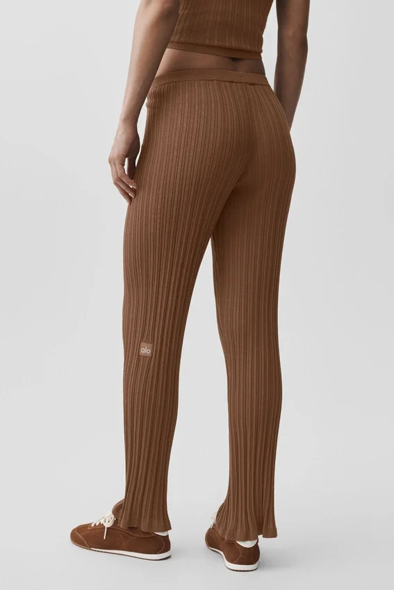 Sweater High-Waist Sunlit Straight Leg Pant - Sun Kissed Brown