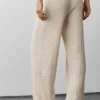 Sweater Knit Mid-Rise Unwind Wide Leg Pant - Oatmeal Heather
