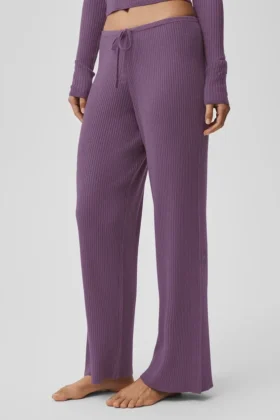 Sweater Knit Mid-Rise Unwind Wide Leg Pant – Plum Kiss