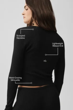 Sweater Knit Unwind Long Sleeve – Black