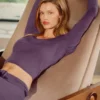 Sweater Knit Unwind Long Sleeve - Plum Kiss