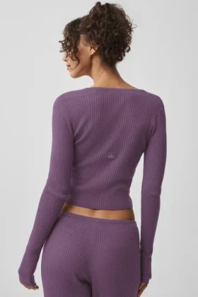 Sweater Knit Unwind Long Sleeve – Plum Kiss