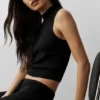 Sweater Knit Unwind Sleeveless Top - Black