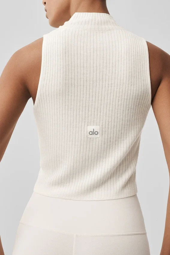 Sweater Knit Unwind Sleeveless Top - Ivory