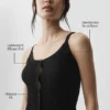 Sweater Sunlit Button Down Tank - Black