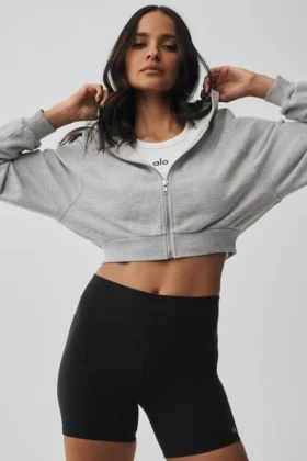 Sweet Escape Zip up Hoodie - Athletic Heather Grey