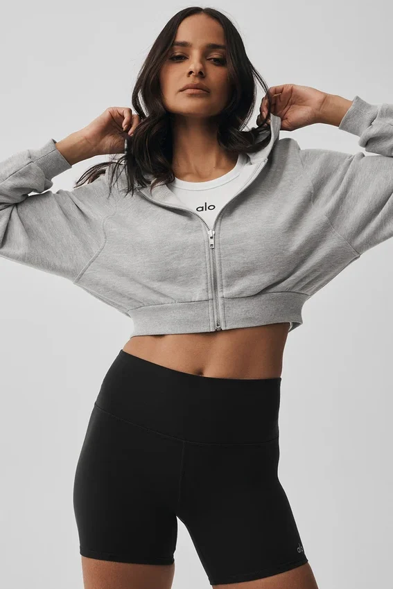 Sweet Escape Zip up Hoodie - Athletic Heather Grey