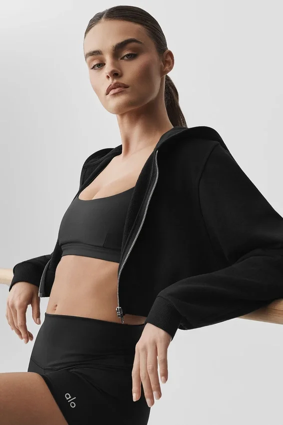 Sweet Escape Zip up Hoodie - Black