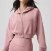 Sweet Escape Zip up Hoodie - Vintage Pink