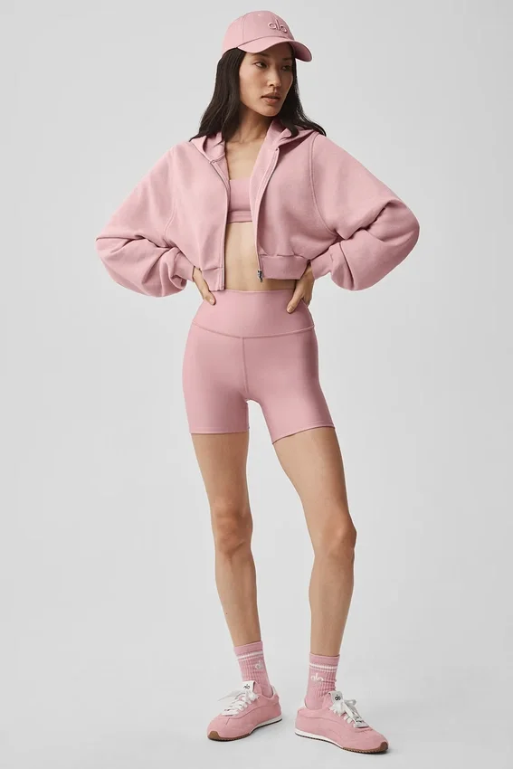 Sweet Escape Zip up Hoodie - Vintage Pink
