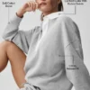 Take It Easy Long Sleeve Henley Pullover - Athletic Heather Grey/White